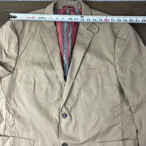 FLYNT Me s Bueller Sport Coat Blazer 2 button Jacket Khaki Tan, size Large - Picture 10 of 14